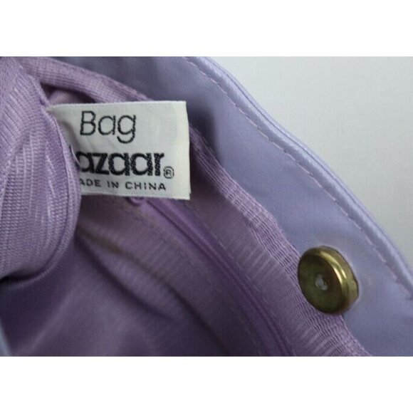 VINTAGE 80s 90s LIGHT PURPLE LAVENDER FAUX LEATHER PURSE - BAG BAZAAR - Picture 11 of 13